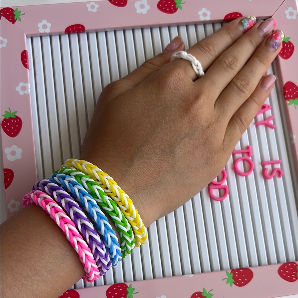 Set of 5 Fishtail Bracelets & Ring Handmade by Sonia Colorful Kids' Jewelry Y2K - Picture 7 of 7